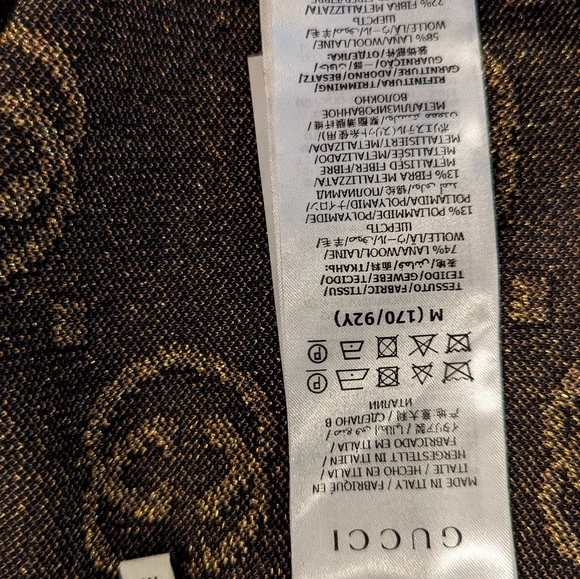 GUCCI Black and Gold Cardigan Size Medium - Picture 5 of 6